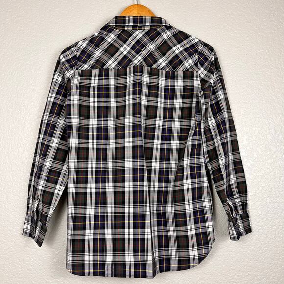 J Crew Button Up Womens 0 Perfect Shirt Cotton Plaid Tartan Preppy Academia - Picture 2 of 5